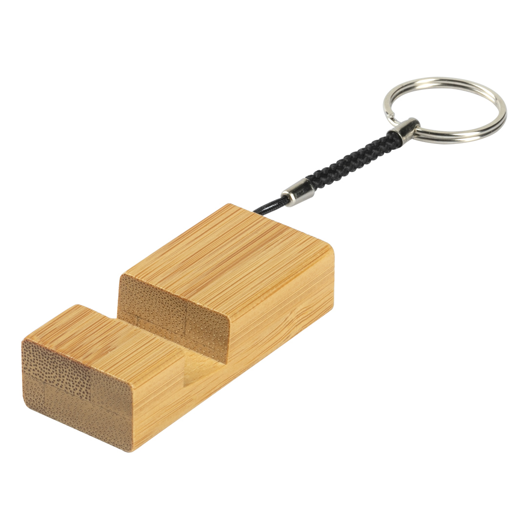 Drveni privezak za ključeve sa držačem za mobilne uređaje